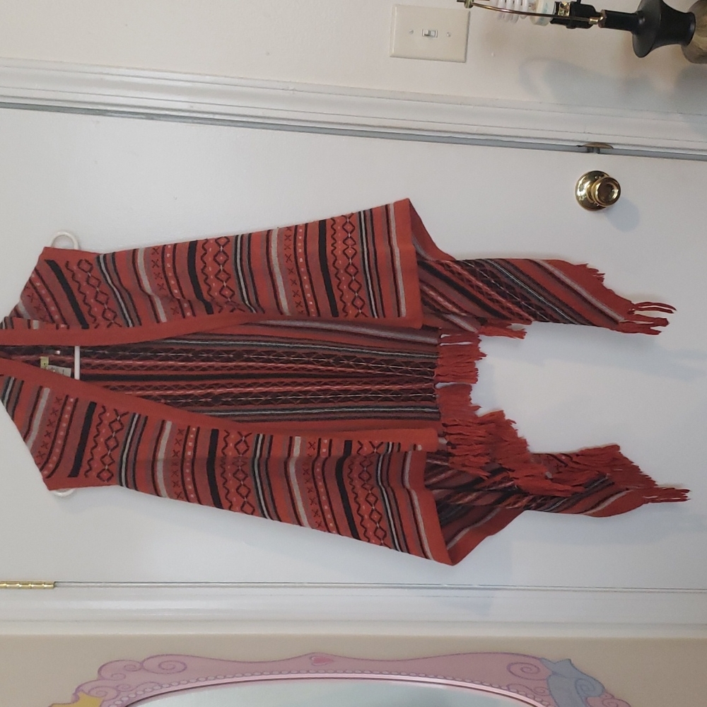 Cecico Burnt Orange Poncho/Sweater